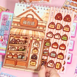 TIANZI 3D Scene Cartoon Landscape Stickers Book Collection Stacking Sticker Stereoscopic Hut DIY Cute Scenic Sticker Set Gift