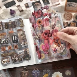 TIANZI 20 Sheets Cute Cartoon PET Die Cut Stickers Book for Handmade Scrapbooking Japanese Stationery Supplies Decorative Diary
