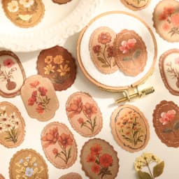45 Sheets/Bag Floral Theme Envelope Sealing Boxed Stickers for DIY Scrapbook Background Phone Case Notebook Decoration Craft