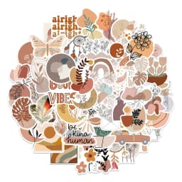 10/30/50PCS Kawaii Bohemian Flower Sticker Aesthetic PVC Decoration Scrapbooking Stationery School Supplies