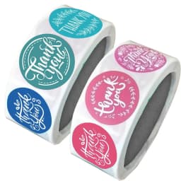 50-500pcs Round Thank You For Your Order Sticker Thanks For Shopping Small Shop Local Handmade Sticker Blue Pink Labels Sticker
