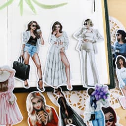 21pcs Hand Account Sticker European Girl Cute Character Decoration Material Ins Wind Translucent Mobile Phone Tool Stationery