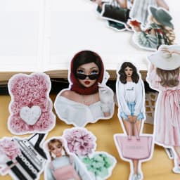 21pcs Hand Account Sticker European Girl Cute Character Decoration Material Ins Wind Translucent Mobile Phone Tool Stationery