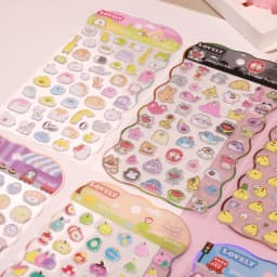 Korean Import NEKONI Lovely Rice Ball Pets Laser Glass Stickers Scrapbooking Diy Journal Sticker Stationery Decor School Gift