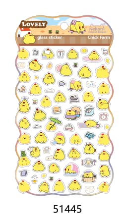 Korean Import NEKONI Lovely Rice Ball Pets Laser Glass Stickers Scrapbooking Diy Journal Sticker Stationery Decor School Gift