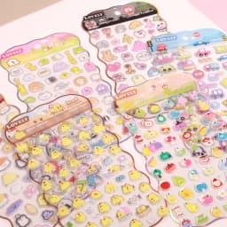 Korean Import NEKONI Lovely Rice Ball Pets Laser Glass Stickers Scrapbooking Diy Journal Sticker Stationery Decor School Gift