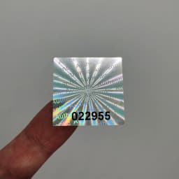 Hologram Warranty Sticker, Sealed Tamper-Proof Holographic Label, Black Serial Number, Customized Logo, 500pcs 30mmx30mm