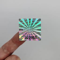 Hologram Warranty Sticker, Sealed Tamper-Proof Holographic Label, Black Serial Number, Customized Logo, 500pcs 30mmx30mm