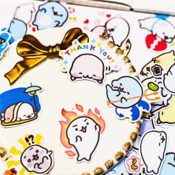 40pcs Cute Cartoon Dolphin Stickers Album Scrapbook Waterproof Decoration DIY Handmade Gift Scrapbooking