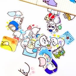 40pcs Cute Cartoon Dolphin Stickers Album Scrapbook Waterproof Decoration DIY Handmade Gift Scrapbooking