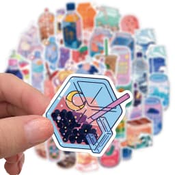 10/30/50PCS Japan Dink Sticker Aesthetic Sketchbook for Kids PVC Decoration Scrapbooking School Stationery Supplies