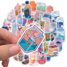 10/30/50PCS Japan Dink Sticker Aesthetic Sketchbook for Kids PVC Decoration Scrapbooking School Stationery Supplies