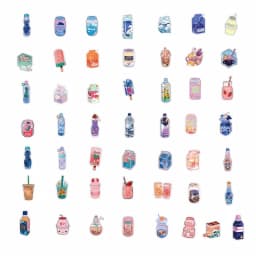 10/30/50PCS Japan Dink Sticker Aesthetic Sketchbook for Kids PVC Decoration Scrapbooking School Stationery Supplies