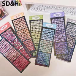 4Sheets/Pack Alphabet Sticker Bling Letter Gift Decorate Photocard Scrapbooking DIY Photo Album Stationery Supplies