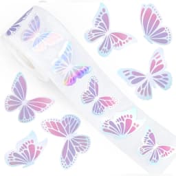 500pcs Laser Butterfly Stickers Cute Gift Box Thank You Stickers Packaging Decoration Adhesive Labels Stationery Sticker