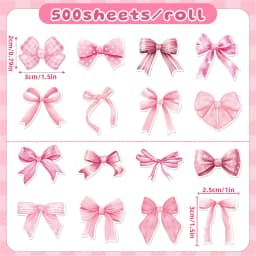 500stickers/roll 2.5cm Pink Bowknot Stickers Decoration Bows Sticker Notebook Scrapbooking Journaling gift sealing sticker