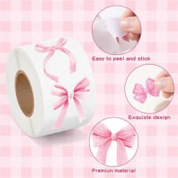 500stickers/roll 2.5cm Pink Bowknot Stickers Decoration Bows Sticker Notebook Scrapbooking Journaling gift sealing sticker