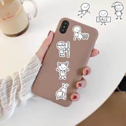 66PCS Q Version of Small Character Painting Stickers Cartoon Cafe Scrapbook Stationery Water DIY Bottle Laptop Decals Sticker