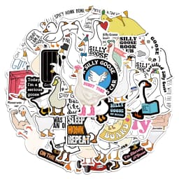 50PCS Funny Silly Goose Stickers Exquisite Handbooks Material Phone Cases Laptop Suitcases Water Cups Waterproof Stickers