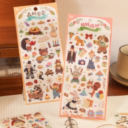 2sheets Forest Cute Friends Series Kawaii Cartoon Animal Die Cutting PET Stickers DIY Diary Phone Case Scrapbook Stickers
