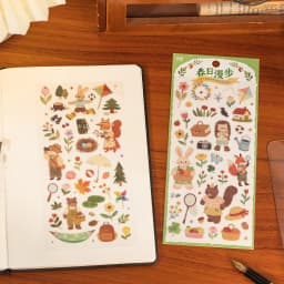 2sheets Forest Cute Friends Series Kawaii Cartoon Animal Die Cutting PET Stickers DIY Diary Phone Case Scrapbook Stickers