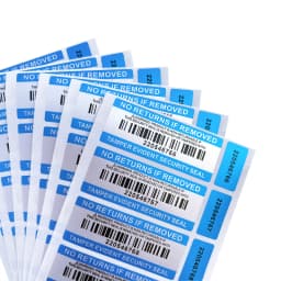 New100% total transfer tamper obvious waterproof label security guarantee invalid sticker Blue double serial number seal sticker
