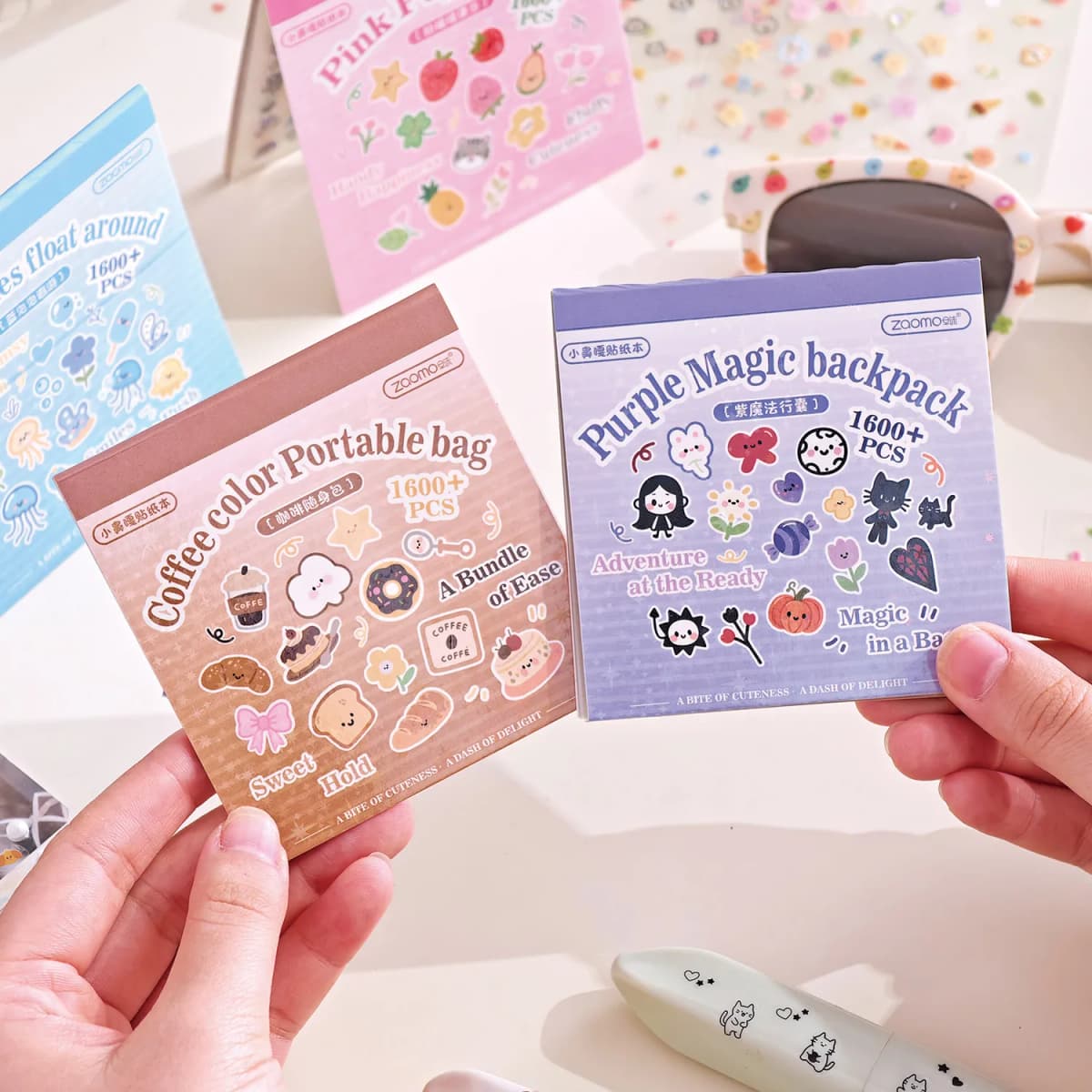 24sheets Kawaii Korean Aesthetic Stationery Stickers Mini Cartoon Stickers Books Cute Nail Stickers DIY Diary Scrapbook Material