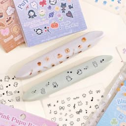 24sheets Kawaii Korean Aesthetic Stationery Stickers Mini Cartoon Stickers Books Cute Nail Stickers DIY Diary Scrapbook Material