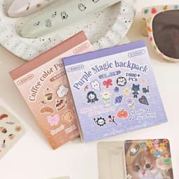 24sheets Kawaii Korean Aesthetic Stationery Stickers Mini Cartoon Stickers Books Cute Nail Stickers DIY Diary Scrapbook Material