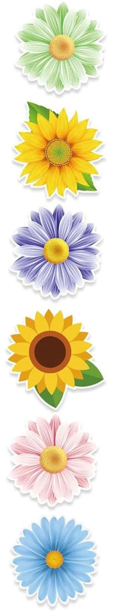 500Pcs 2.5cm/1inch Colorful Fower Shaped Sticker Decoration Gift Box Sticker Label Stationery Sticker