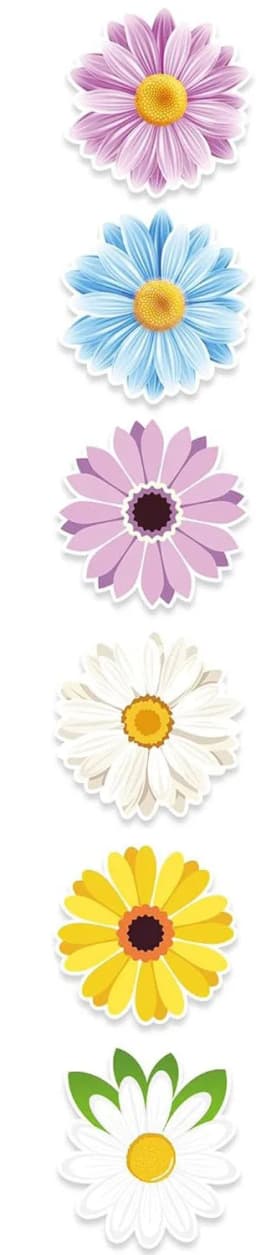 500Pcs 2.5cm/1inch Colorful Fower Shaped Sticker Decoration Gift Box Sticker Label Stationery Sticker