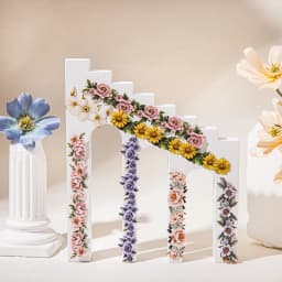 15pcs/1lot Kawaii Scrapbook Stickers Flowing Flower Corridor Junk Journal Gold Planner Stationery Sticker Planner Decorative