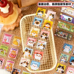 TIANZI 24/48Pcs Cute Die-Cut Stickers Book for DIY Scrapbook Phone Case Collage Decoration Journal Sticker Aesthetic Stationery