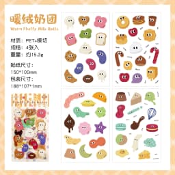 4pcs/lot Kawaii Stationery Stickers Cute Sticker Collection Scrapbooking Album Junk Journal Happy Planner Stickers