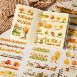 Journal GO 48pcs Autumn Picture Album Stickers Journal Diy Scrapbooking Supplies Diary Planner Album Aesthetic Stationery Decals