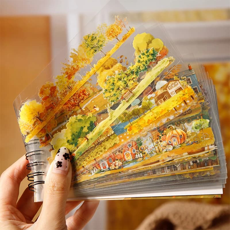 Journal GO 48pcs Autumn Picture Album Stickers Journal Diy Scrapbooking Supplies Diary Planner Album Aesthetic Stationery Decals