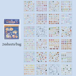 24pcs PET Vintage Japanese Style Die-Cut Sticker Book for Scrapbooking Journal Decor, DIY Cards, Cute Party Supplies, Mr. Paper