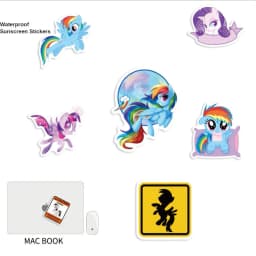 50Pcs Pony Stickers Cute Cartoon Stickers Mobile Phone Cup Notebook Waterproof Decorative Hand Account Stickers