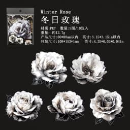 TIANZI 10pcs/pack Ink Dyed Flowers PET Stickers DIY Scrapbooking Materials Vintage Decorative Junk Journal Sticker Stationery
