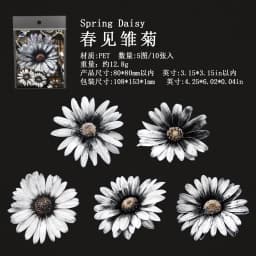 TIANZI 10pcs/pack Ink Dyed Flowers PET Stickers DIY Scrapbooking Materials Vintage Decorative Junk Journal Sticker Stationery