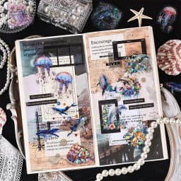 30cps/lot Kawaii Scrapbook Stickers ocean stars DIY Journaling Scrapbooking Supplies Decorative Stationery Sticker