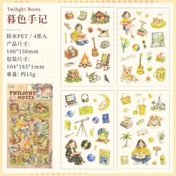 4sheets/1lot kawaii Stationery Sticker A Wandering Adventure junk journal Decorative Scrapbooking DIY Craft Sticker