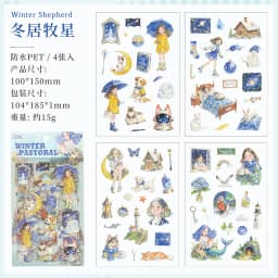 4sheets/1lot kawaii Stationery Sticker A Wandering Adventure junk journal Decorative Scrapbooking DIY Craft Sticker