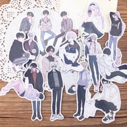 32pcs Fashion Boy Handbook Sticker Pack Surrounding Characters Cartoon Boy Suit Diary Album Decoration