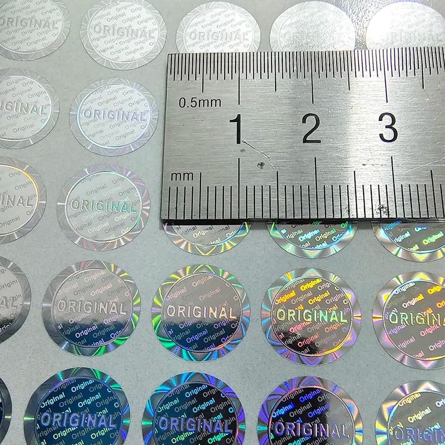 100pcs 12mm ORIGINAL Hologram Security Seal Silver Tamper Evident Label Warranty Void Sticker Removal Proof Prevent Imitation