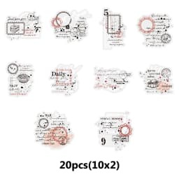 Etori Life Lace Trim 20Pcs Sweet Vintage Collage Stickers for a Relaxing Atmosphere, Suitable for Decorating Notebooks, Phone Stickers, Luggage, Photo Albums, Room Decor, Scrapbooking Supplies, DIY Crafts, Student Gift Bags, Artistic Parties, School Supplies, Children's Stationery Stickers