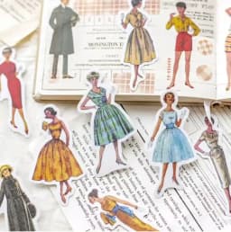 40pcs Kawaii Nostalgic Fashion Show Themed Stationery Stickers Set for Scrapbooking DIY Crafts And Mobile Decoration