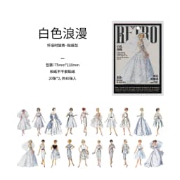 40pcs Kawaii Nostalgic Fashion Show Themed Stationery Stickers Set for Scrapbooking DIY Crafts And Mobile Decoration