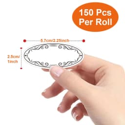 150Pcs Oval Canning Labels Blank Stickers for Food Containers Jars Kitchen Restaurant Storage Organization, Can Write, 1' X 2.25