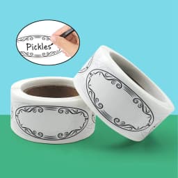 150Pcs Oval Canning Labels Blank Stickers for Food Containers Jars Kitchen Restaurant Storage Organization, Can Write, 1' X 2.25